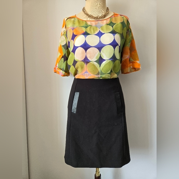 TIGER OF SWEDEN 100% Silk Circle Pattern Blouse. Size 36/ Small - Picture 9 of 16